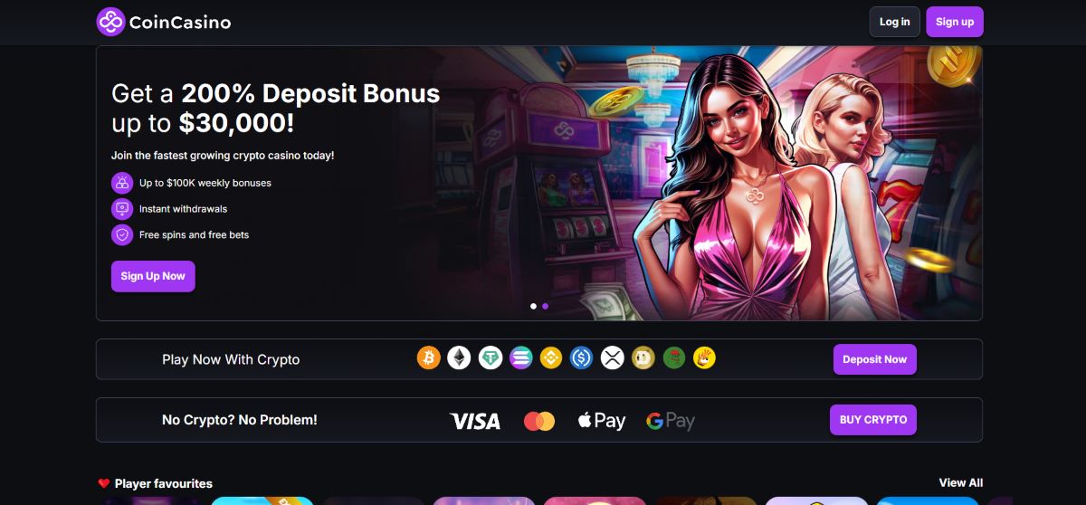 CoinCasino – Krypto platby a skvělé bonusy